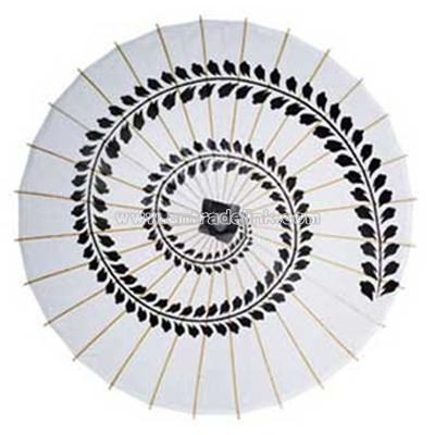 Black Swirl Print Paper and Bamboo Parasol