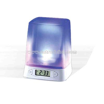 Pen holder with clock alarm integer hour sound and night light