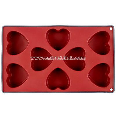 8 Cup Heart Mould, Red