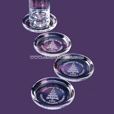 Set of four crystal coasters