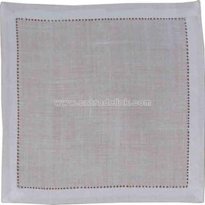 Hemstitch narrow Pure linen 6" x 6" coaster napkin