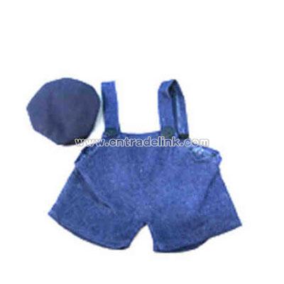 Denim engineer uniform for 8" stuffed toy