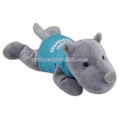 Rhinoceros Lying 8" stuffed beanie with shirt