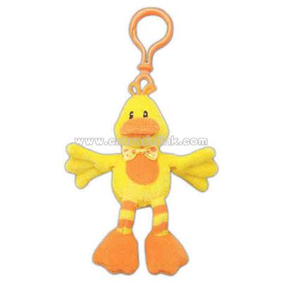 4" stuffed Duck backpack clip