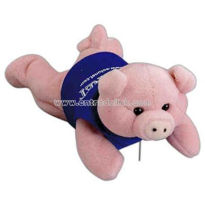 Pig Lying 8" stuffed beanie with shirt