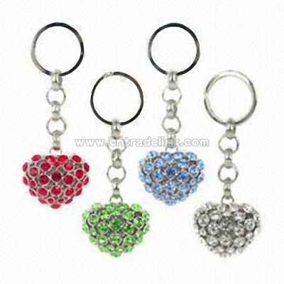 Crystal Heart Keyring