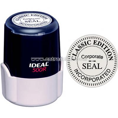 2" - Self inking round stamp with snap on cover