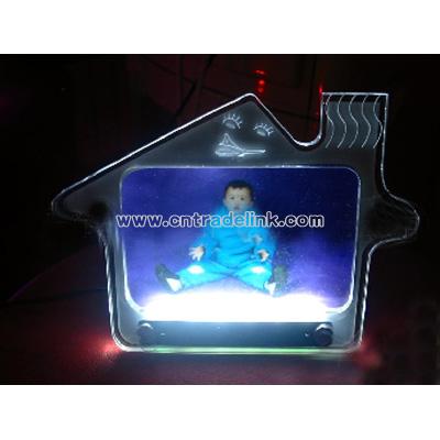 LED House Shaped Colourful Acrylic Photo Frame