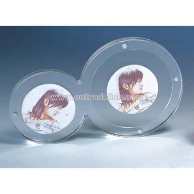 Compact Round Acrylic Photo Frame