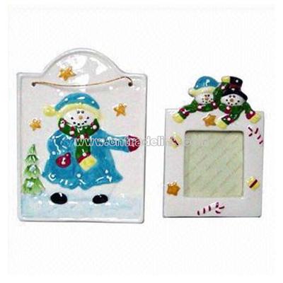 Ceramic Christmas Plaque and Photo Frame