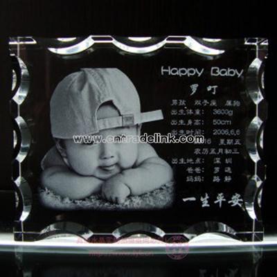 Crystal photo frame with 2D/3D engrave