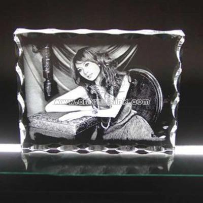 Crystal photo frame with 2D/3D engrave