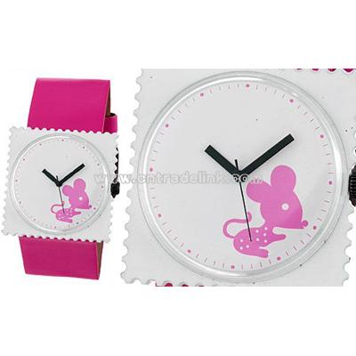 Stylish Girls' Casual Sports Wide Stamps Watch