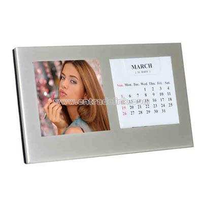 Pearl metal silver photo frame with perpetual calendar