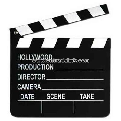 Movie set clapboard with chalk