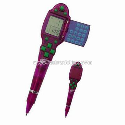 3 in 1 Pen 8-digit Calculator With Brick Game