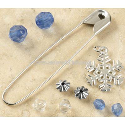 Beaded Snowflake Charm Pin Kit