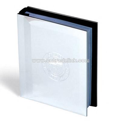 Bright silver aluminum photo album