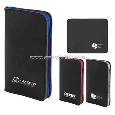 Black neoprene zippered mouse pad