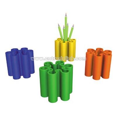 Colorful flower shaped pen holder