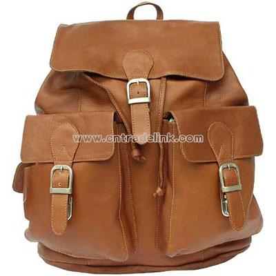 Leather Goods Large Buckle Flap Backpack