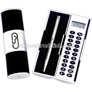 Magic compact calculator with pen