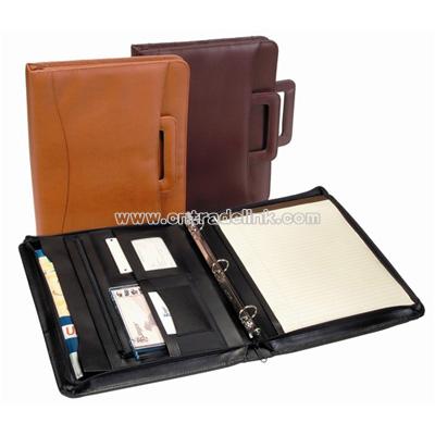 LEATHER Zip Around Binder Portfolio