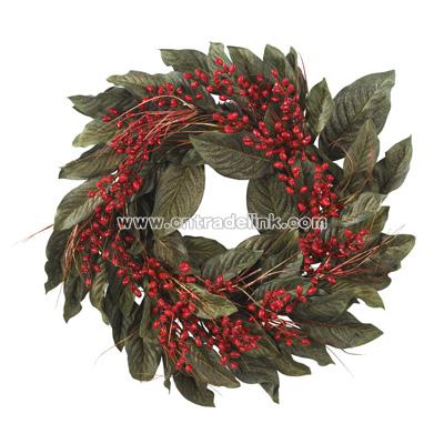 Nearly Natural 22-Inch Artificial Golden Chili Berry Wreath