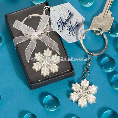 Snowflake Design Key Ring Favors