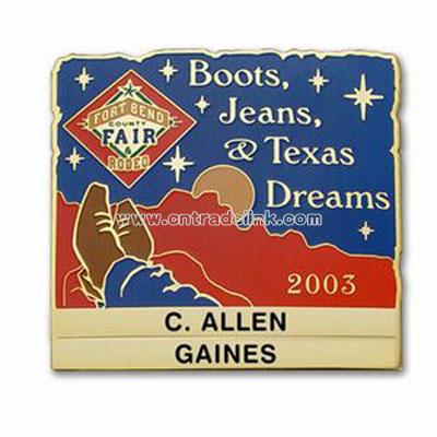 Die Struck Brass Name Badge