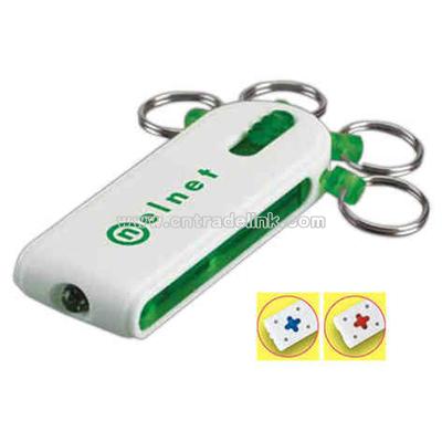 Promotional Multi-ring Flashlight Keychain