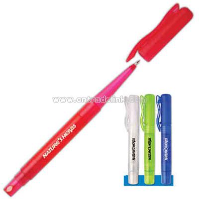 Hand sanitizer pen combination in translucent colors