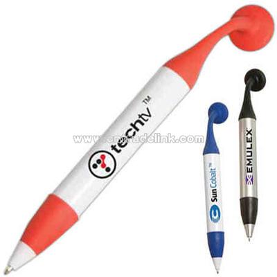 Two tone plastic magnet pen with rubber comfort grip