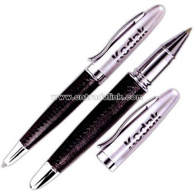 Executive leather wrapped ballpoint pen