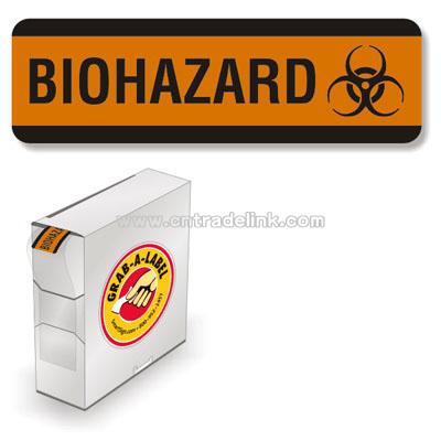 Paper Biohazard Labels in Dispenser