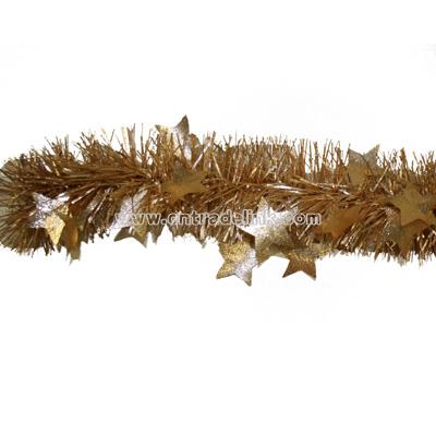 Gold Star Tinsel Garland - 3 Pack of 18-Foot Garlands