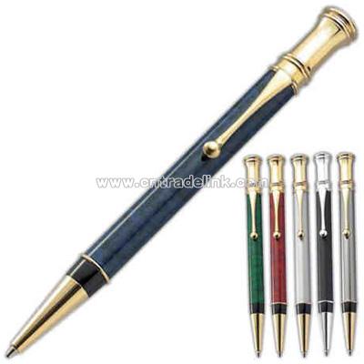 Red Marble - Stylish brass twist action ballpoint pen