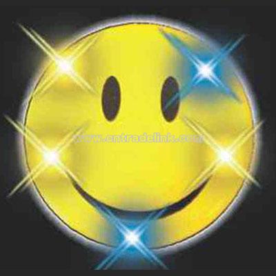 Printed Smiley Face Magnetic Flashing Pin