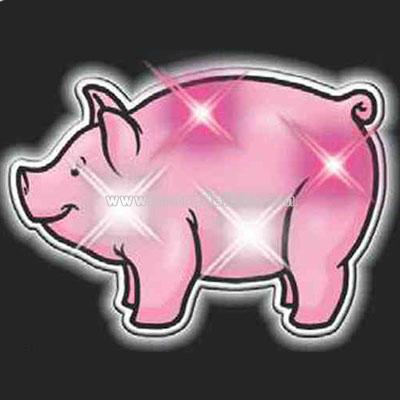 Printed Pig Magnetic Flashing Pin