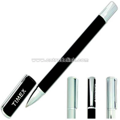 Roller ball pen with magnetic cap