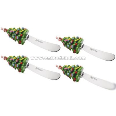 Christmas Tree Canape Knives (Set of 4)