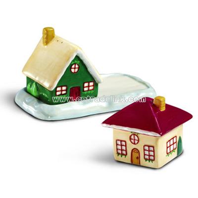 Cottage Christmas Salt & Pepper Shakers