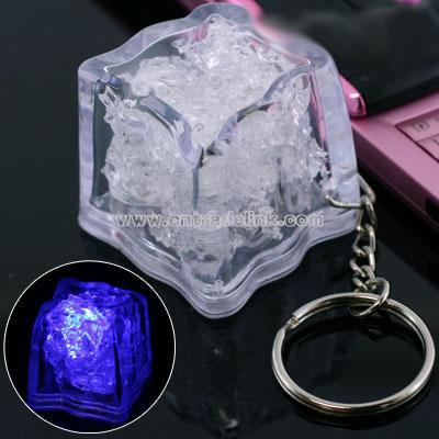 Flash LED Ice Cube Key Chain (Blue)