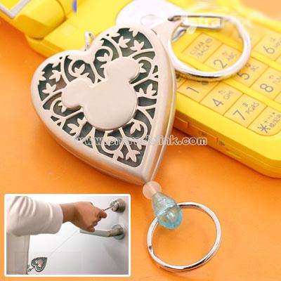 Disney Mickey Mouse Leel Heart Key Ring (Clear Blue)