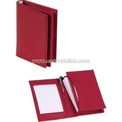 Genuine leather pocket card case and notebook