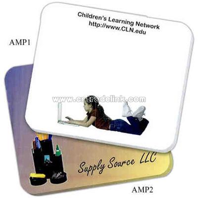 Self-adhering 7" x 6" note pad and mouse pad combination