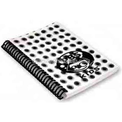 Plastic spiral notebook with lenticular cover