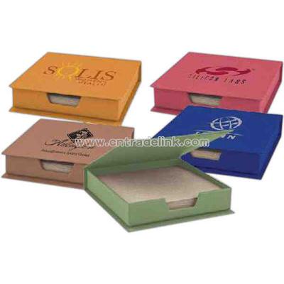 Self stick notepad dispenser box.