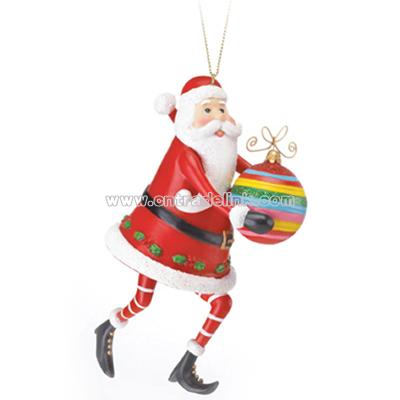 Santa with Bell Ornament