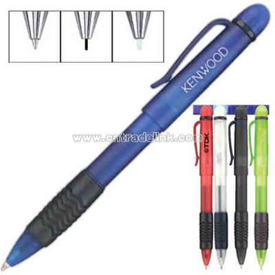 Plastic twist action 3 in 1 stylus pen